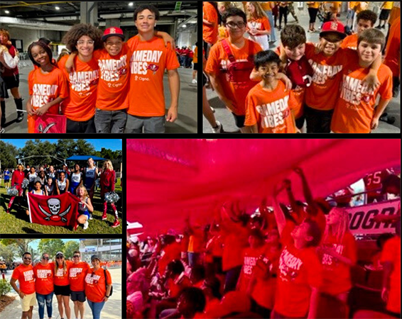 Students from Meadowlawn Middle attended a Tampa Bay Buccaneers game as part of being a Bucs Academy School.